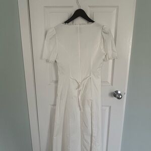 Reformation Cream Maxi Dress with Puff Sleeves